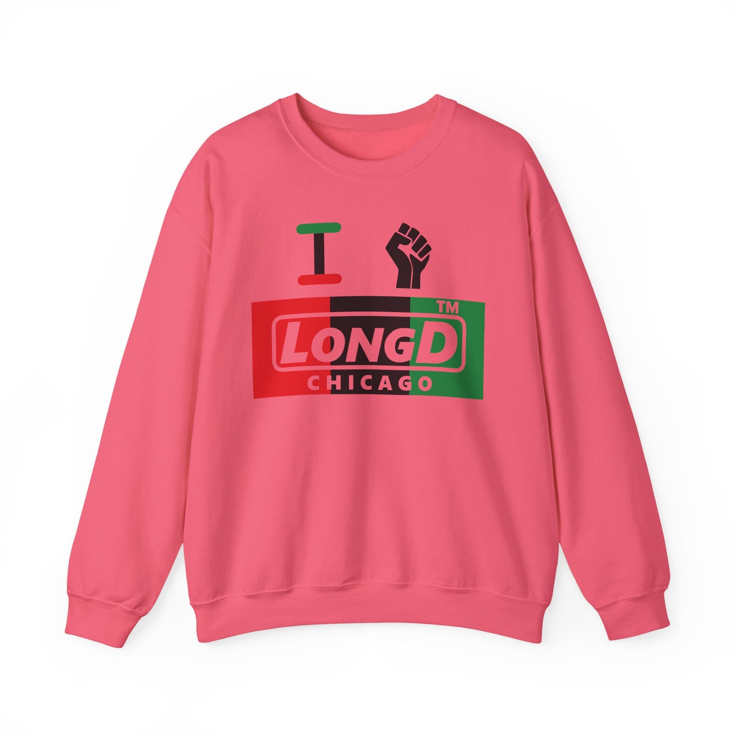 I fist LongD negative vertical 3-striped Chicago logo crewneck sweatshirt