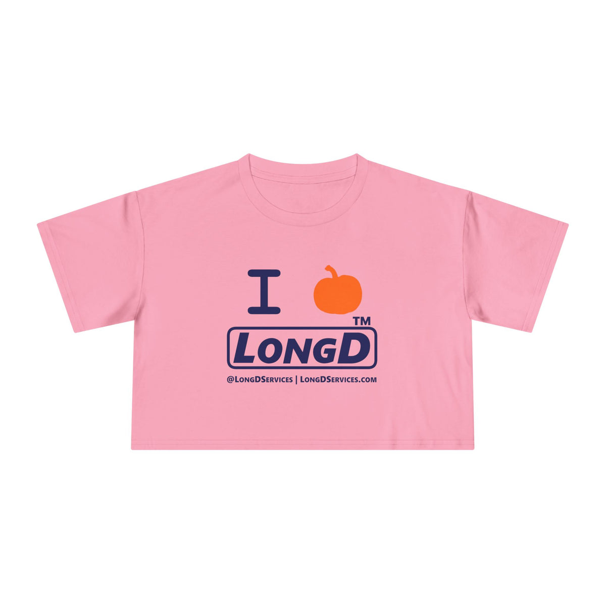I pumpkin LongD Tag-domain positive basic Navy (002060) logo crop tee