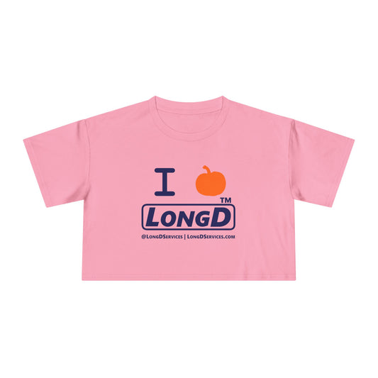 I pumpkin LongD Tag-domain positive basic Navy (002060) logo crop tee