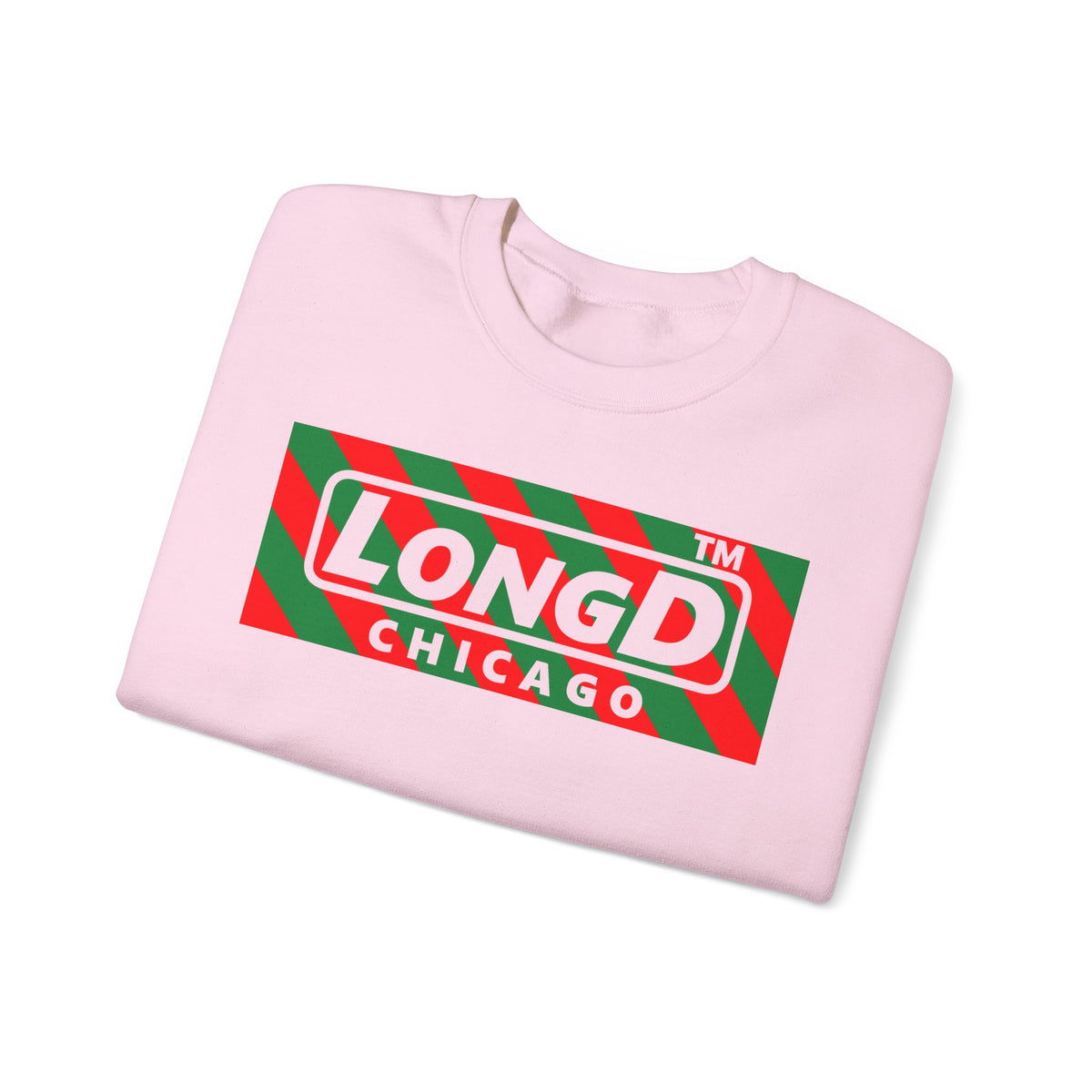 LongD Chicago negative 12-striped logo (Xmas colors) crewneck sweatshirt