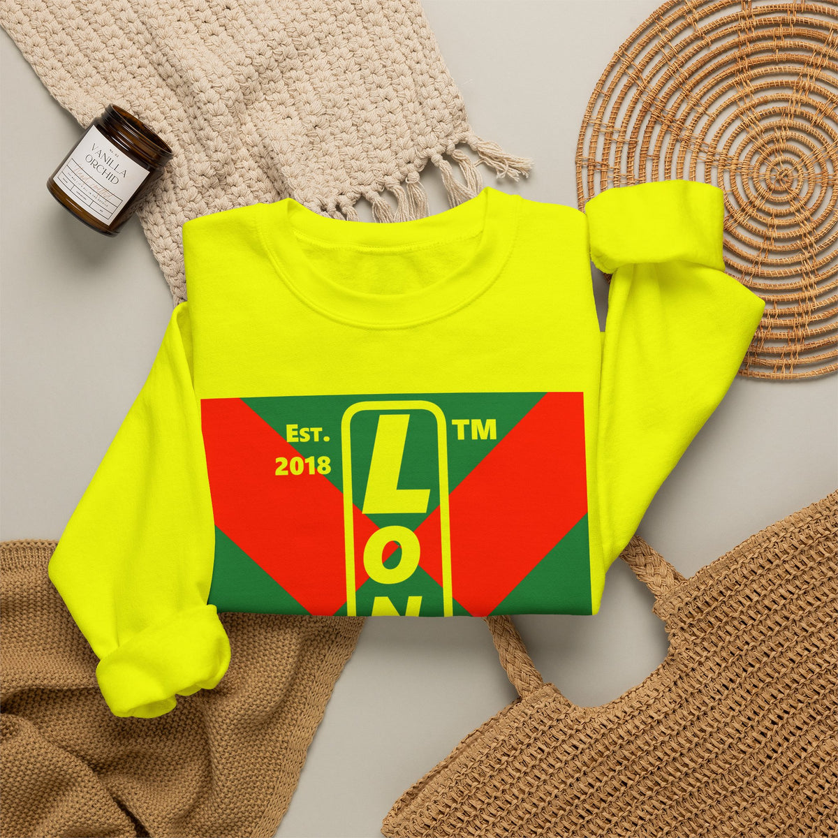 LongD Hyde Park negative upright argyle x logo (Xmas colors) crewneck sweatshirt