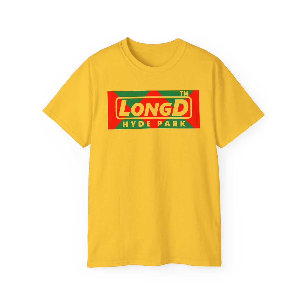 LongD Hyde Park negative big argyle logo (Xmas colors) cotton tee