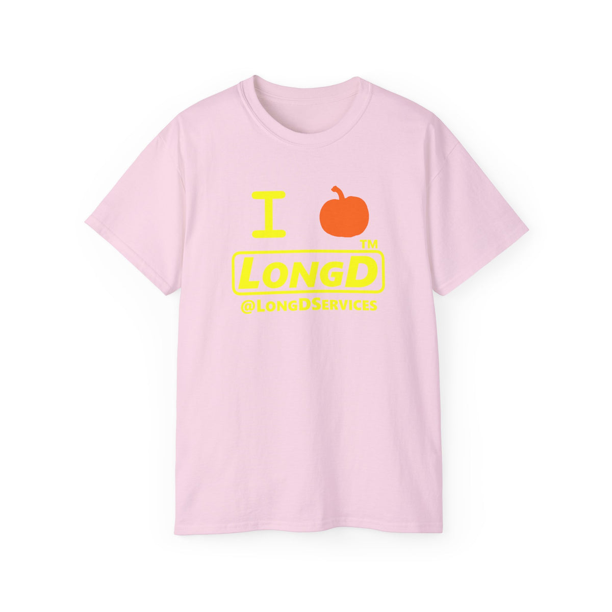 I pumpkin LongD Tag positive alternate basic Yellow (FFFF00) logo cotton tee