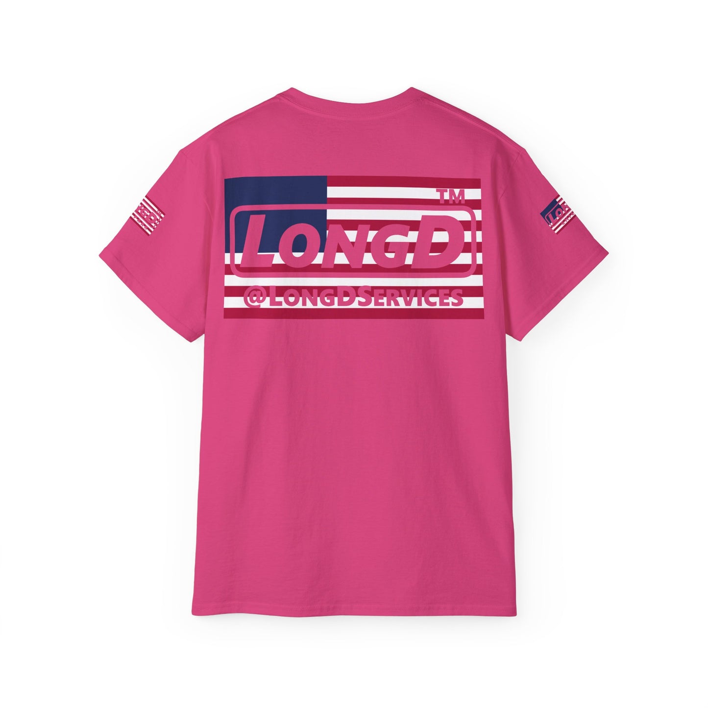 I firecracker LongD negative flag 4-print Hyde Park logo cotton tee