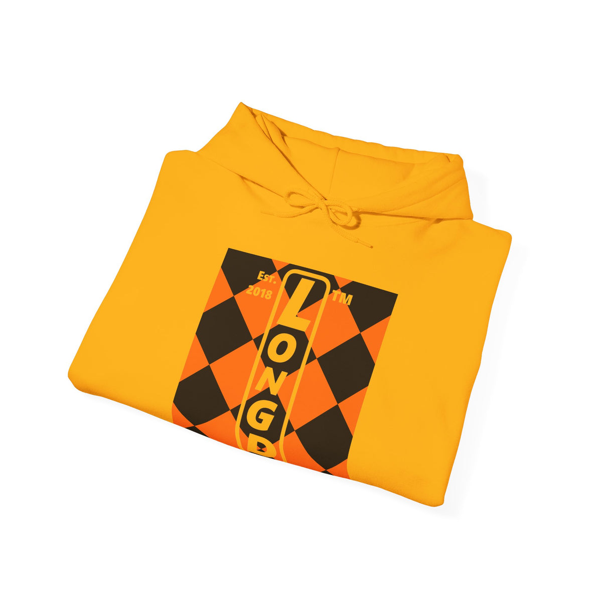 LongD Hyde Park negative upright argyle logo (Halloween colors) hoodie