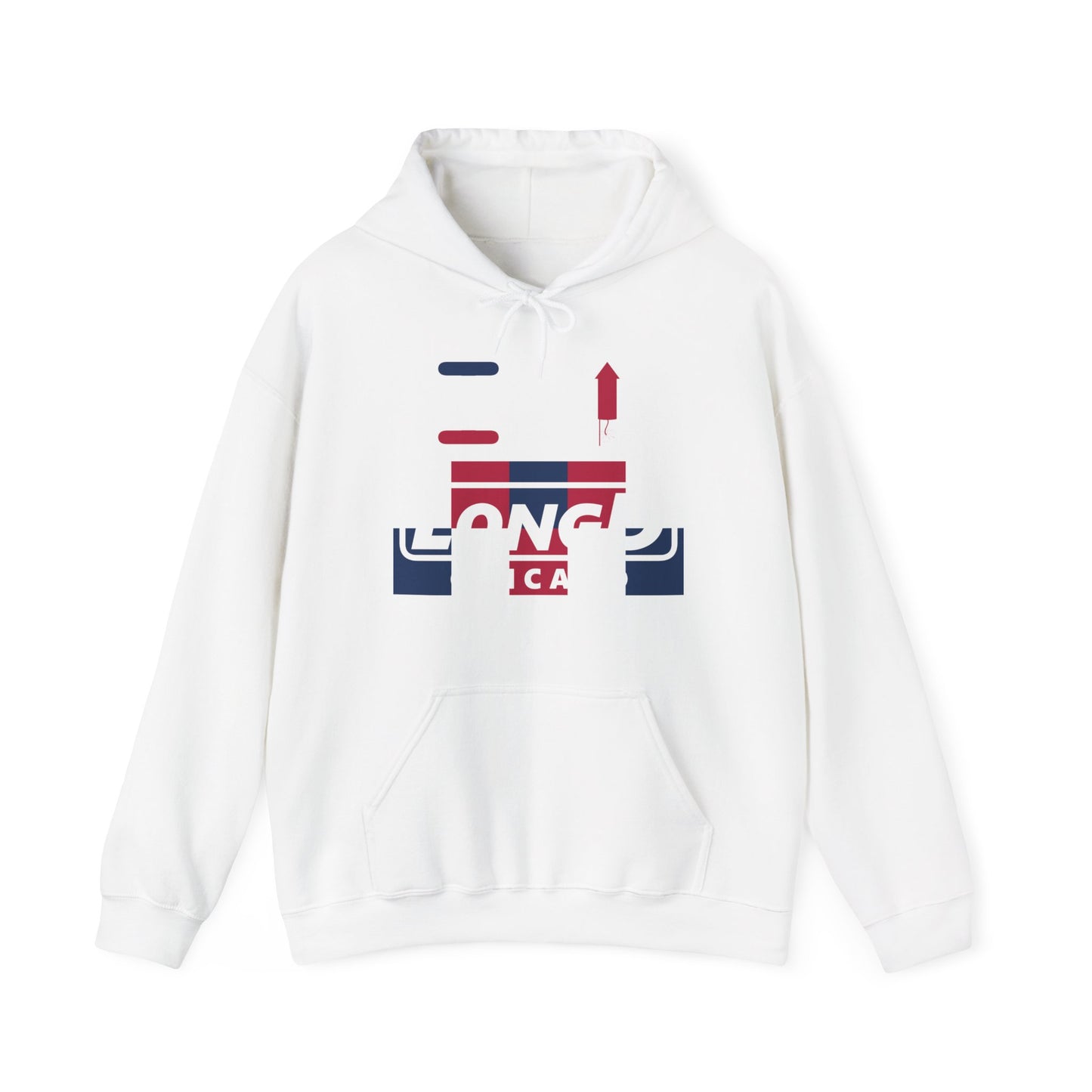 I firecracker LongD® negative 2x5 Chicago logo hoodie