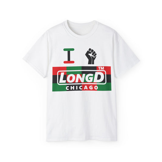 I fist LongD negative 3x4 Chicago logo cotton tee