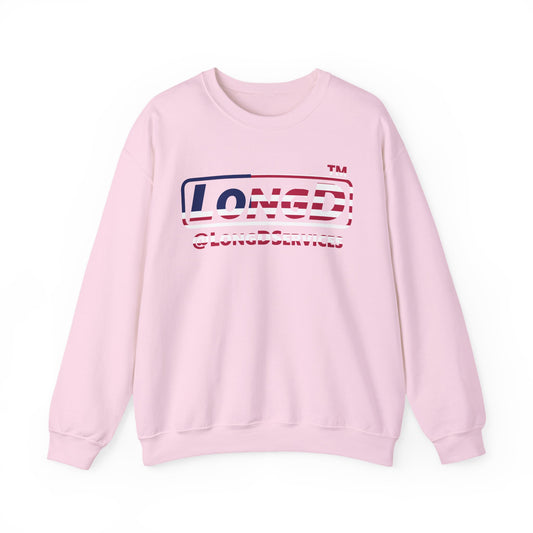 LongD positive flag tag logo crewneck sweatshirt (patriotic colors)
