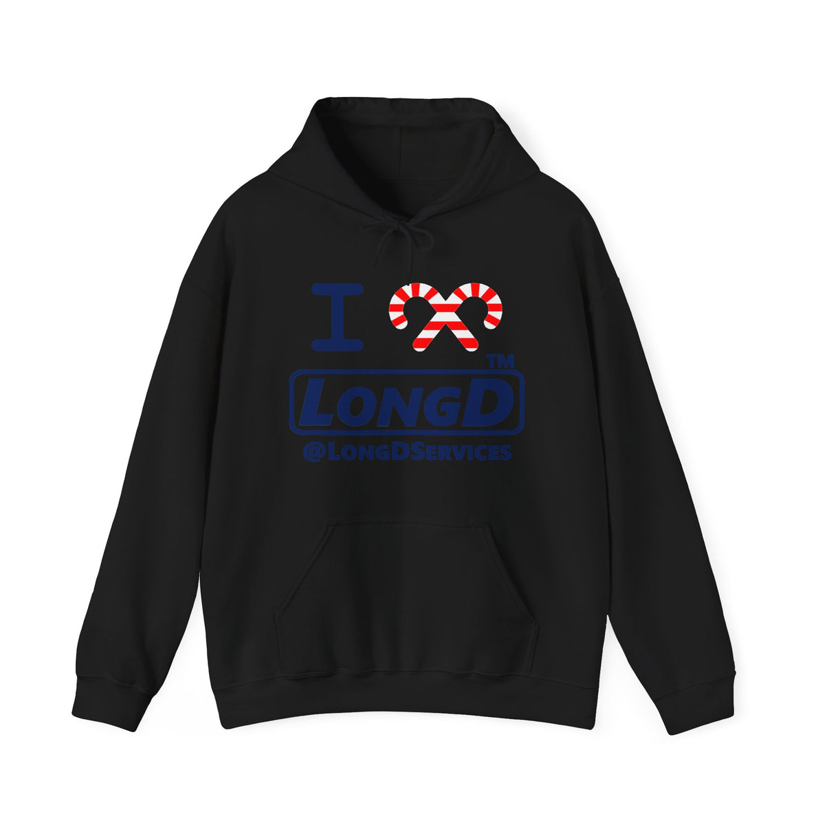 I candy cane LongD Tag positive official basic navy logo hoodie