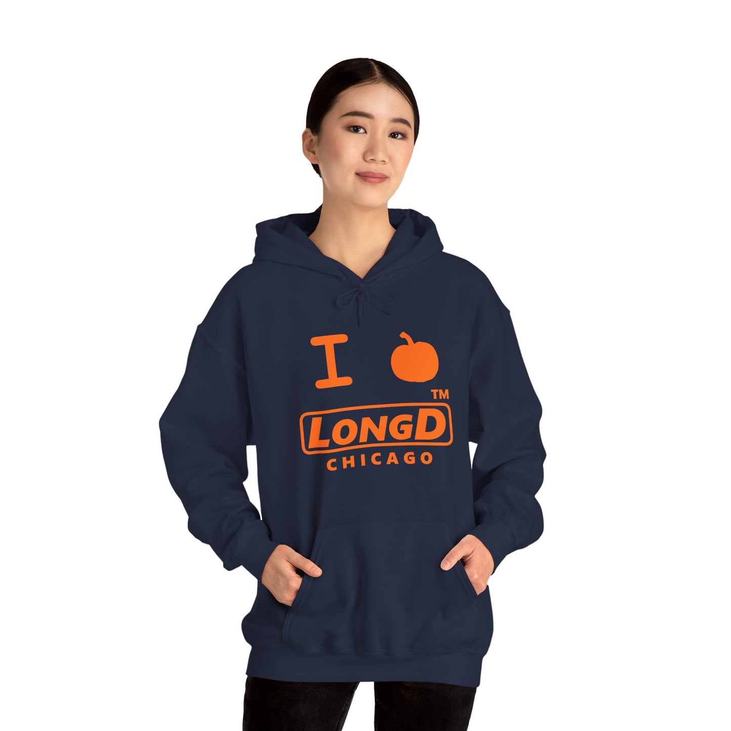 I Pumpkin LongD® Logo Hoodie orange basic Chicago logo