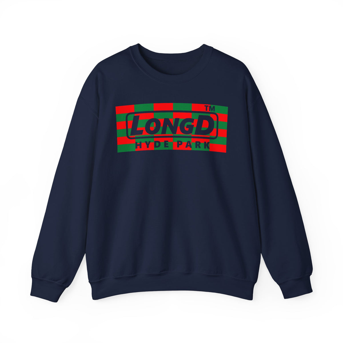 LongD Hyde Park negative tiled logo (Xmas colors) crewneck sweatshirt