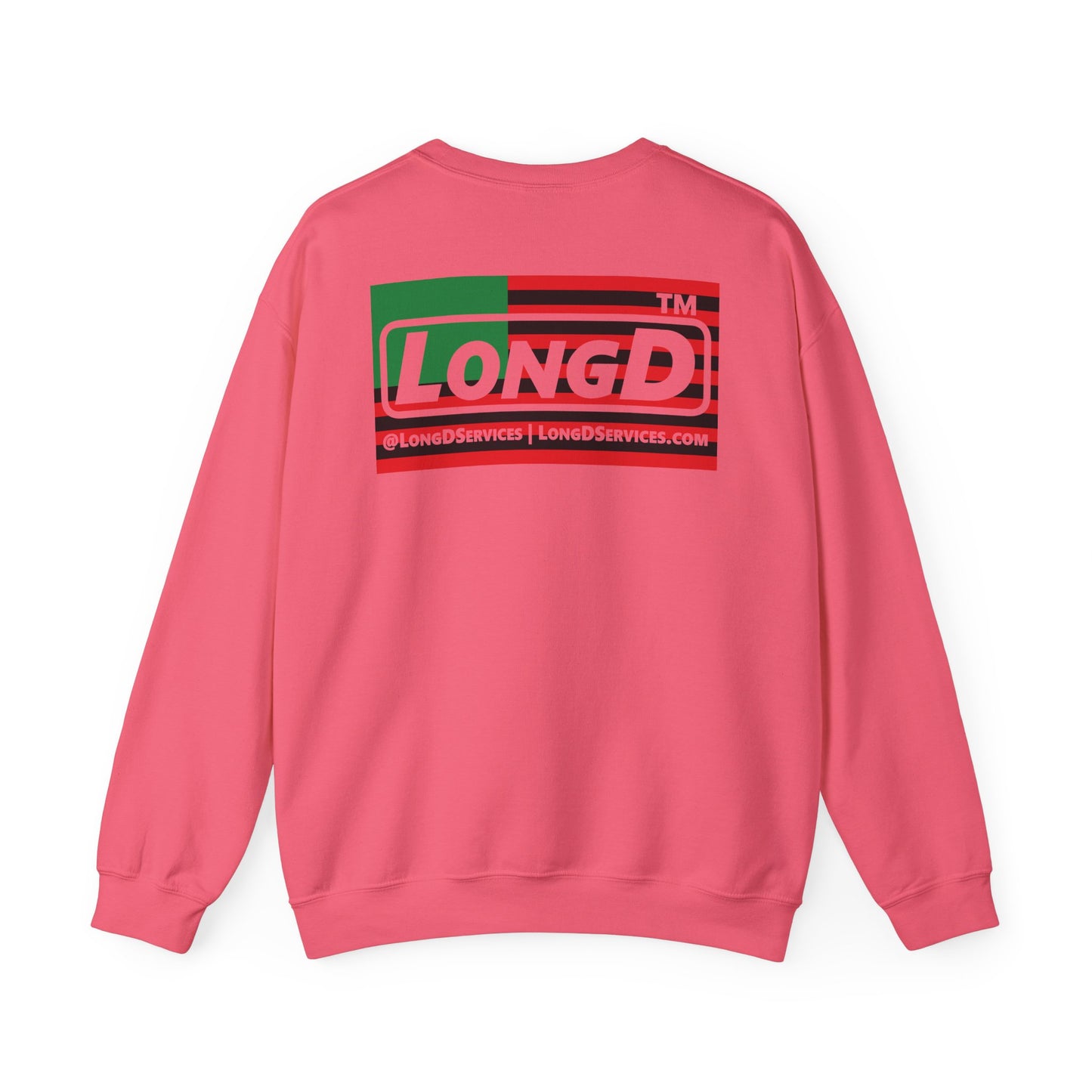 I fist LongD negative flag front-back tag-domain logo crewneck sweatshirt