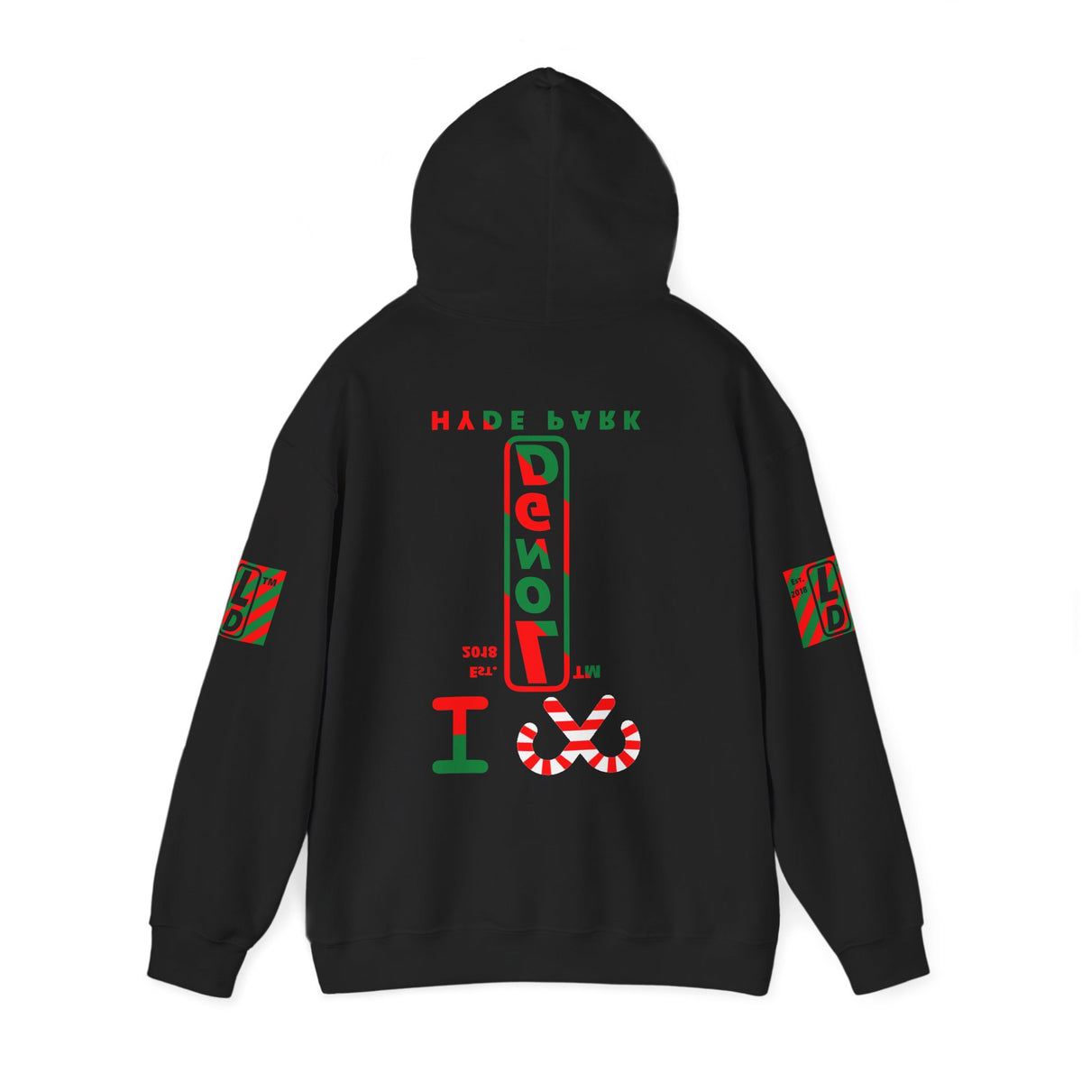 I candy cane LongD Hyde Park positive upright pixel-weighted 4-striped 4-print logo hoodie