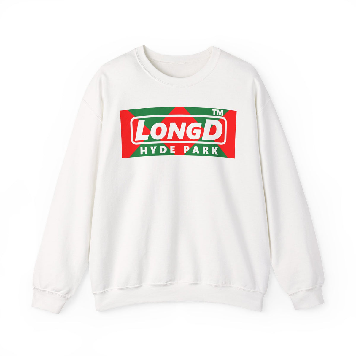 LongD Hyde Park negative big argyle logo (Xmas colors) crewneck sweatshirt