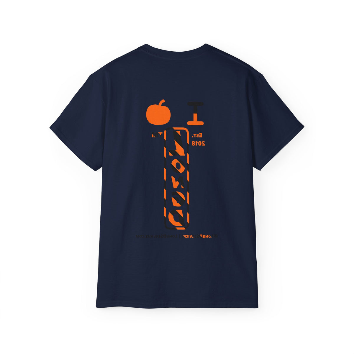 I pumpkin LongD Tag-domain positive upright pixel-weighted 12-striped front-back logo cotton tee