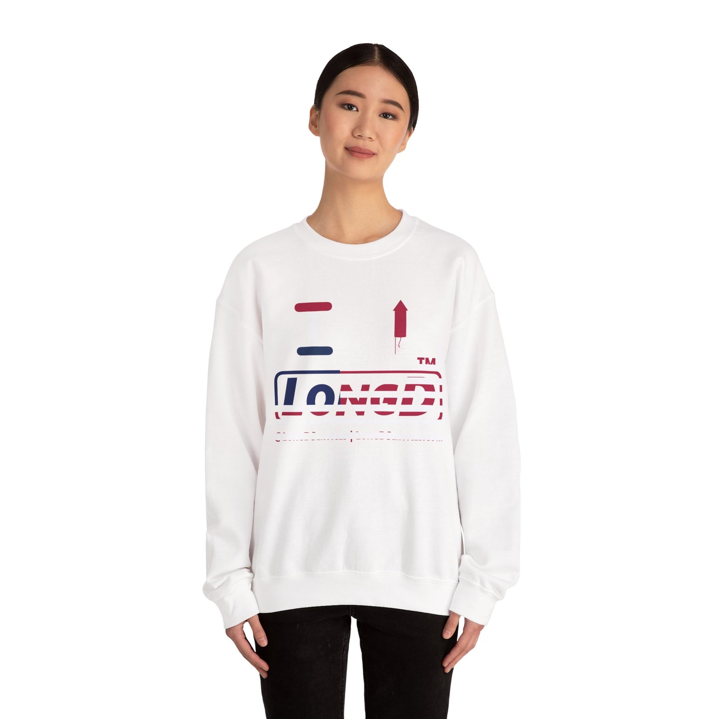 I firecracker LongD positive flag tag-domain logo crewneck sweatshirt