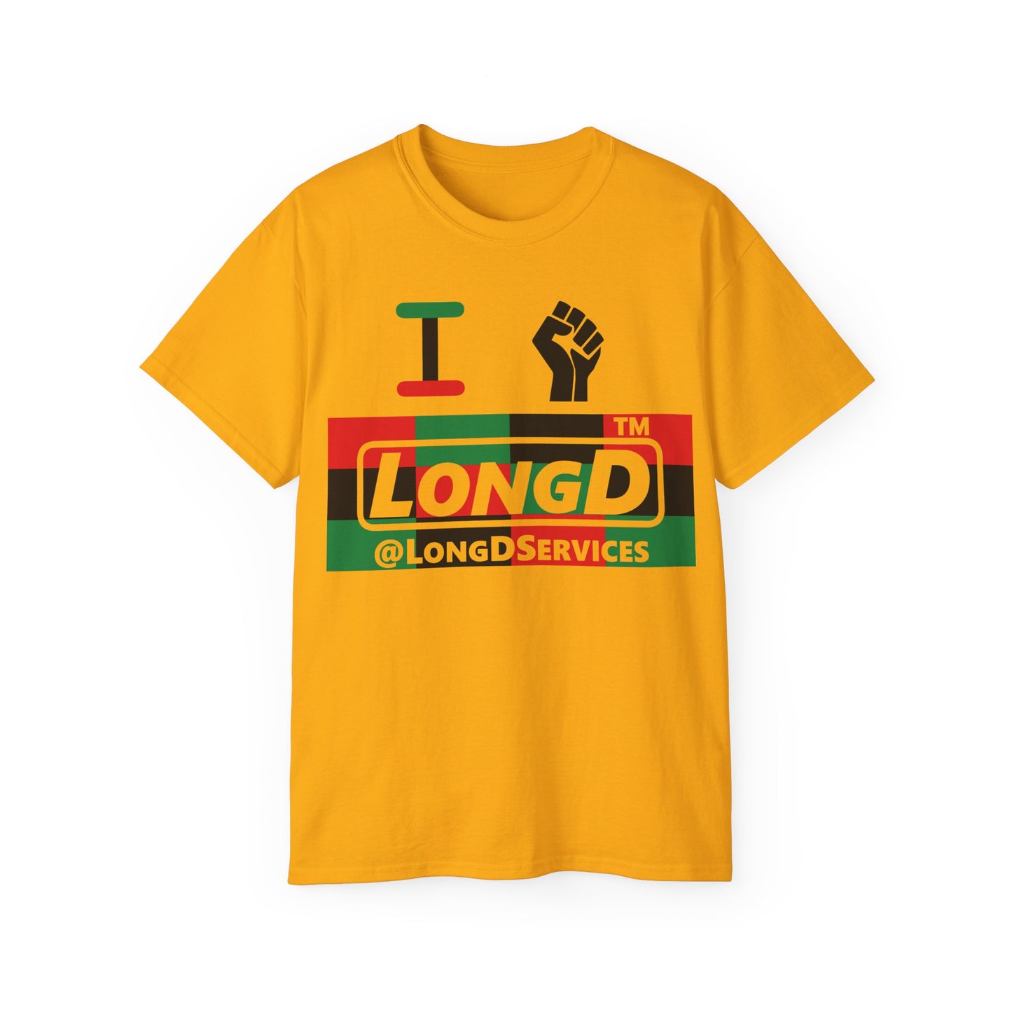 I fist LongD negative 3x4 tag logo cotton tee