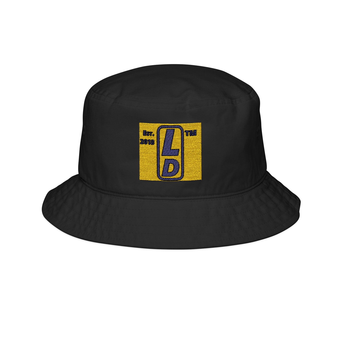 Embroidered official upright logo initials bucket hat