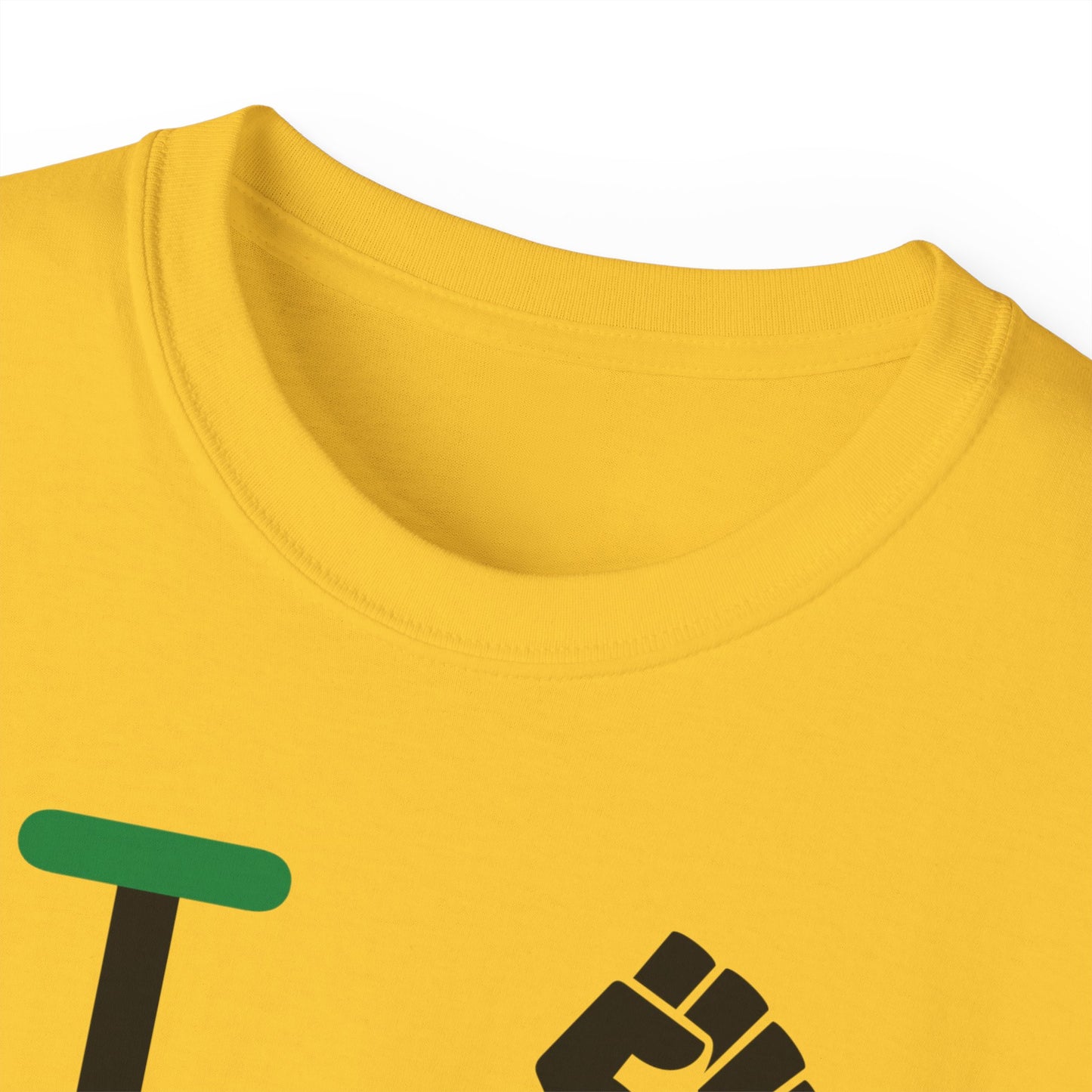 I fist LongD Cotton Tee negative flag Hyde Park upright logo (Juneteenth colors)