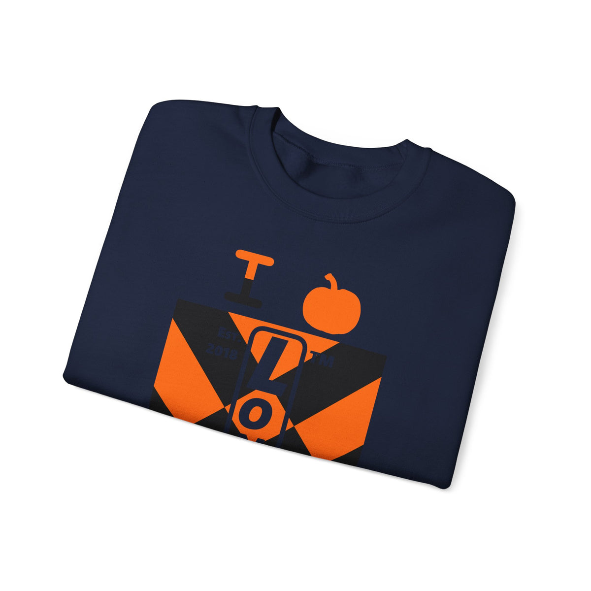 I pumpkin LongD Tag negative upright mixed argyle logo crewneck sweatshirt