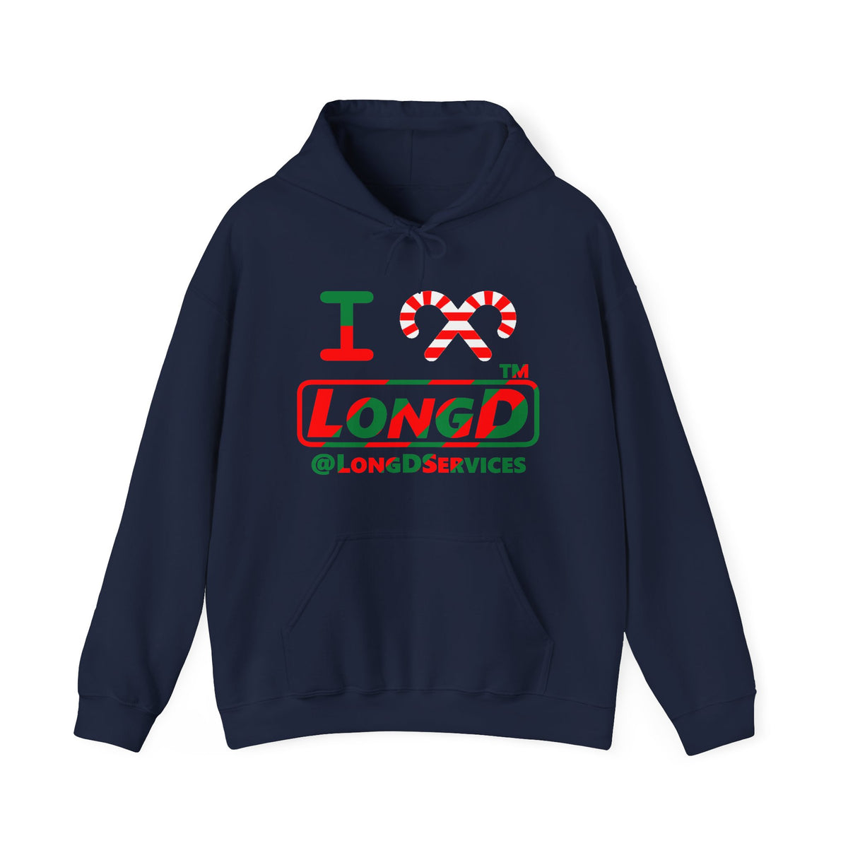 I candy cane LongD Tag positive pixel-weighted 6-striped logo hoodie