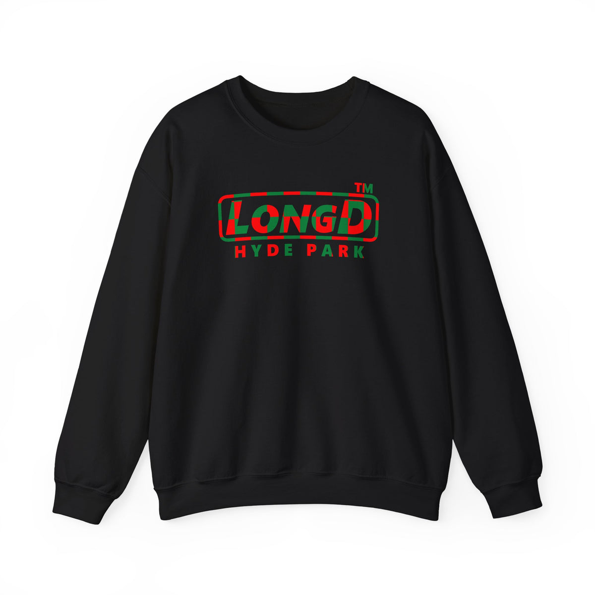 LongD Hyde Park positive checkered logo (Xmas colors) crewneck sweatshirt