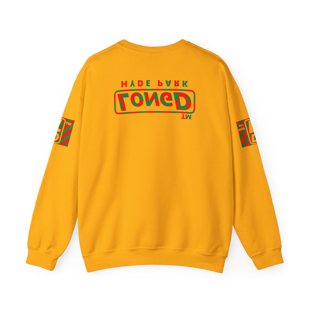 LongD Hyde Park positive checkered 4-print logo (Xmas colors) crewneck sweatshirt