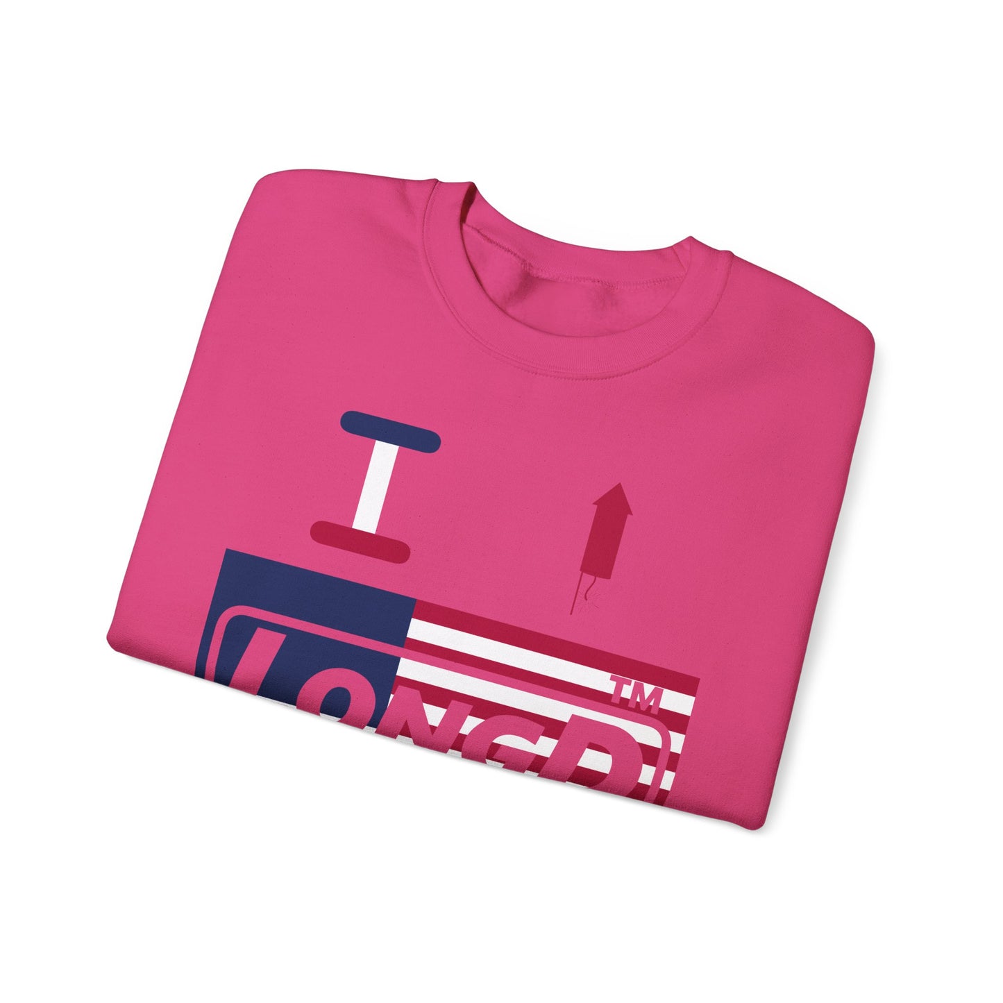 I firecracker LongD negative flag front-back tag logo crewneck sweatshirt
