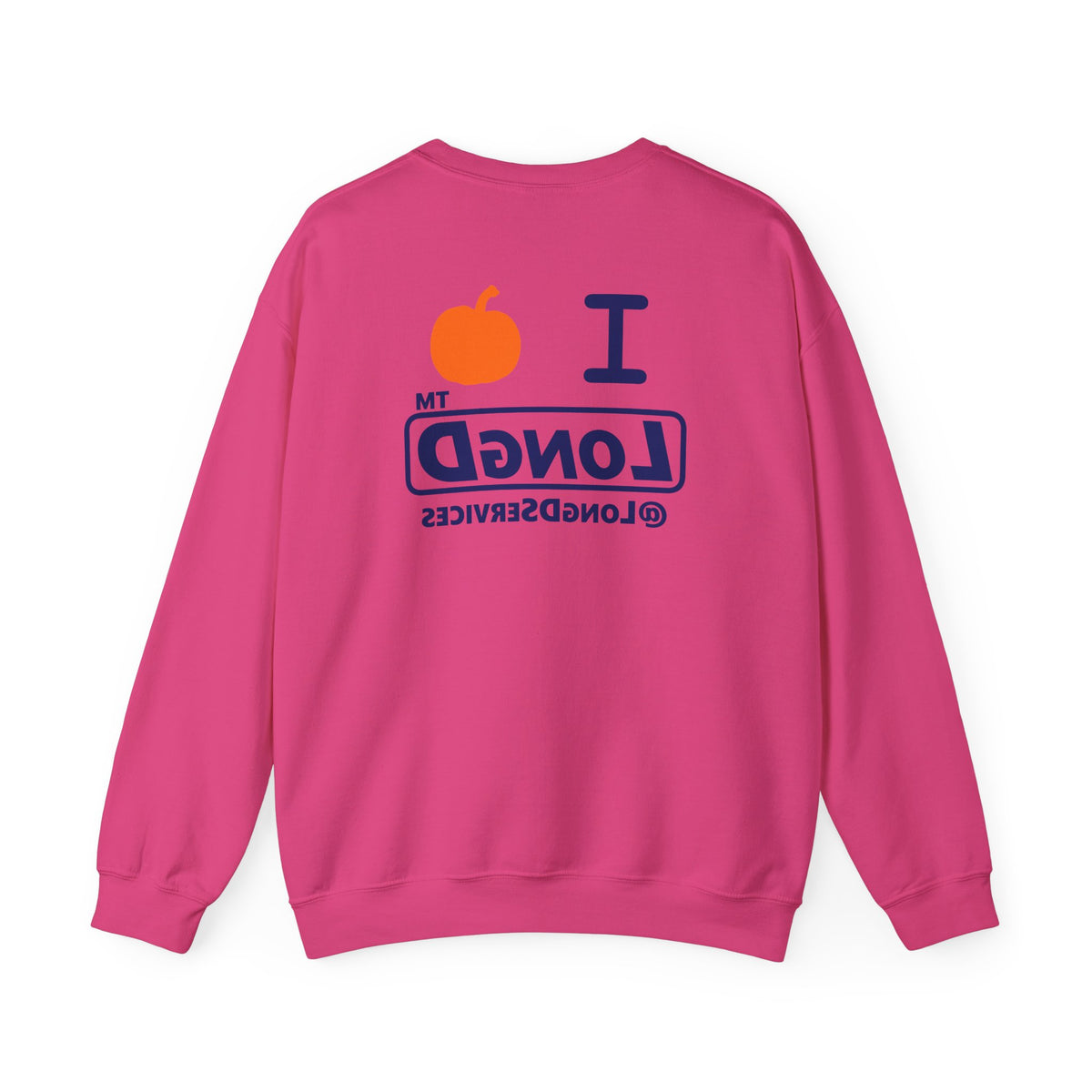 I pumpkin LongD Tag positive basic Navy (002060) front-back logo crewneck sweatshirt