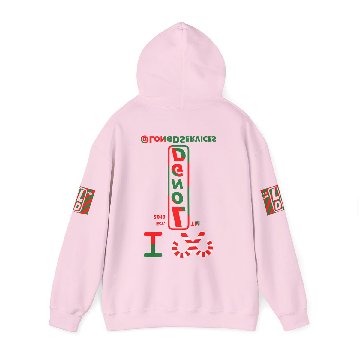 I candy cane LongD Tag positive upright pixel-weighted 4-striped 4-print logo hoodie