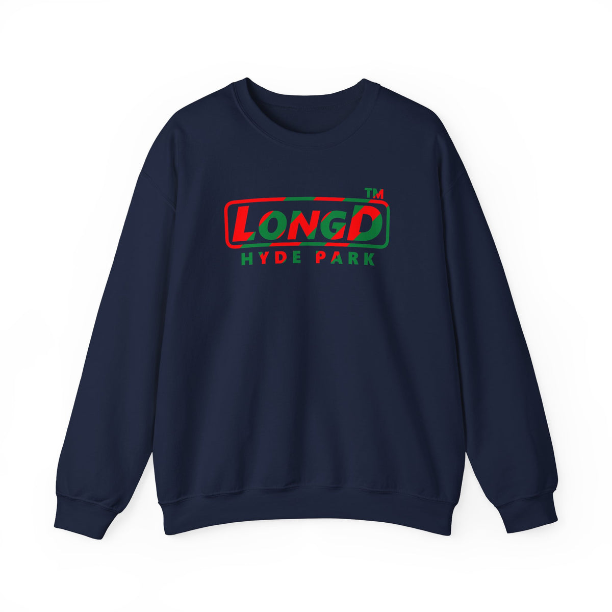 LongD Hyde Park positive pixel-weighted 6-striped logo (Xmas colors) crewneck sweatshirt