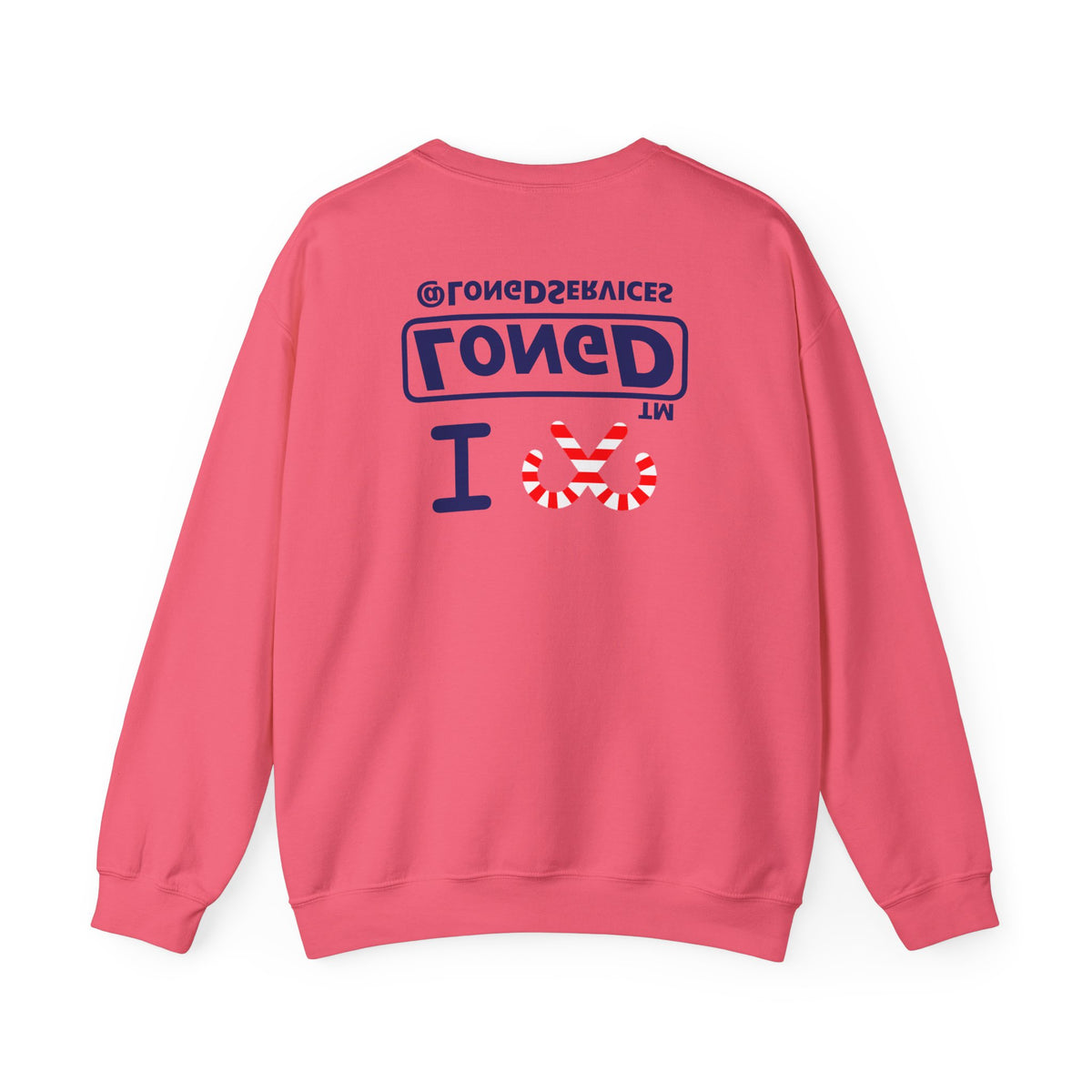 I candy cane LongD Tag positive official basic navy front-back logo crewneck sweatshirt