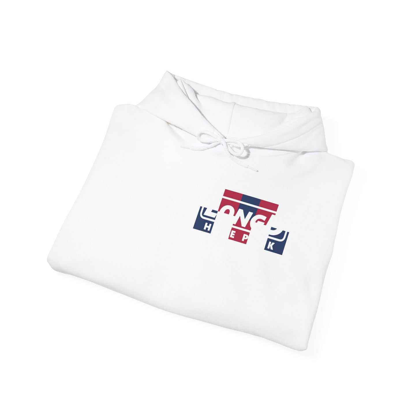 LongD® negative 2x5 4-print single breasted Hyde Park logo hoodie (patriotic colors)