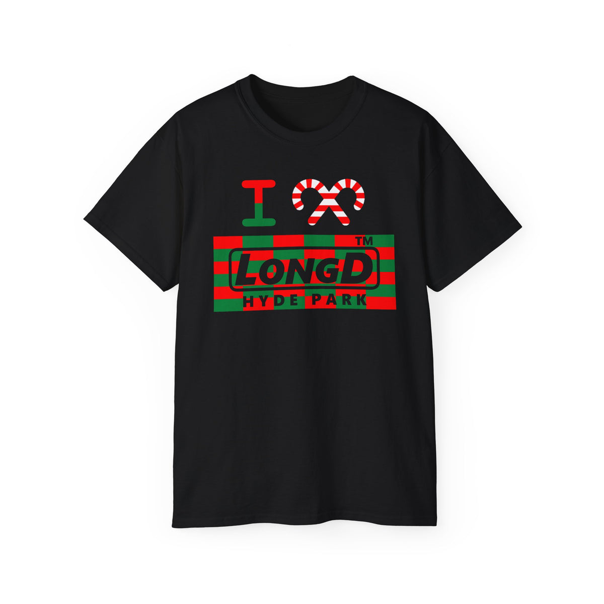 I candy cane LongD Hyde Park negative tiled logo cotton tee