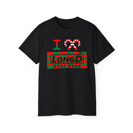 I candy cane LongD Hyde Park negative tiled logo cotton tee