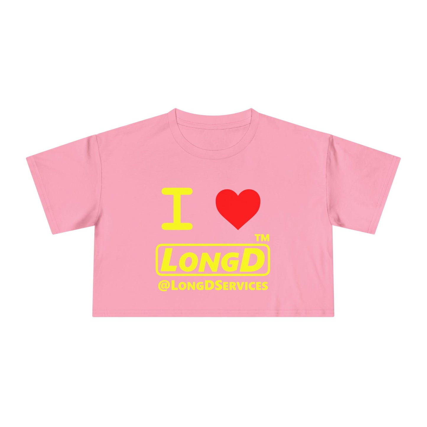 I Luv LongD Logo (Tag only positive alternate) Women's Crop Tee