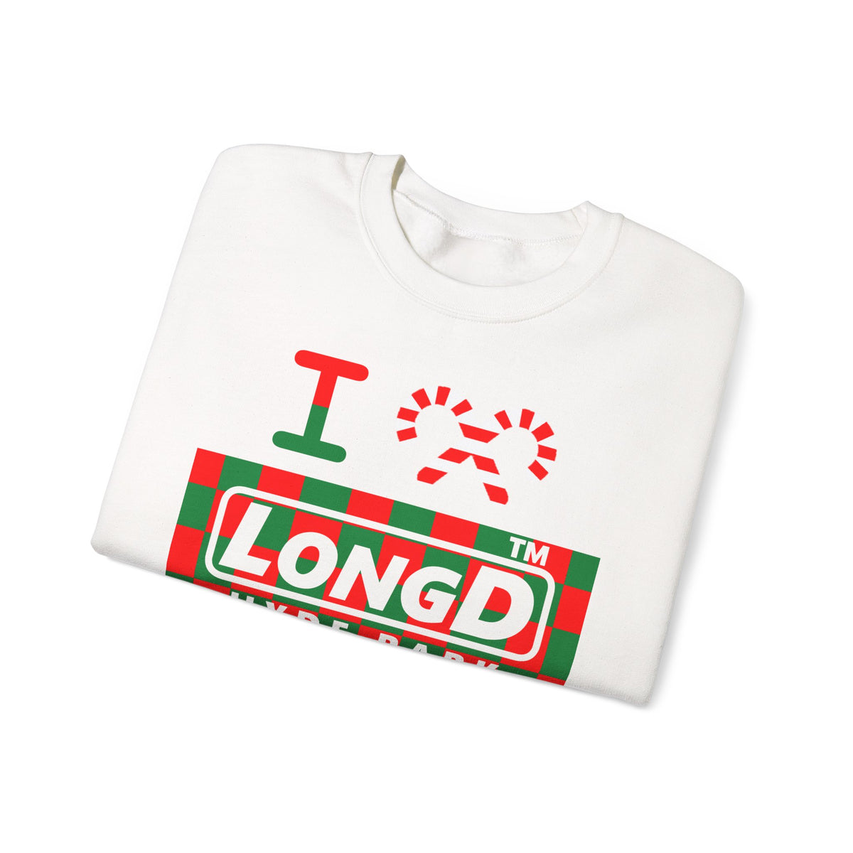 I candy cane LongD Hyde Park negative checkered logo crewneck sweatshirt