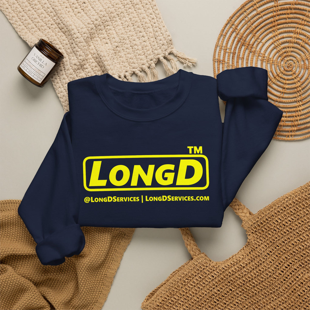 LongD Tag-domain positive alternate basic logo crewneck sweatshirt
