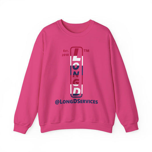 LongD positive horizontal 6-striped tag upright logo crewneck sweatshirt (patriotic colors)