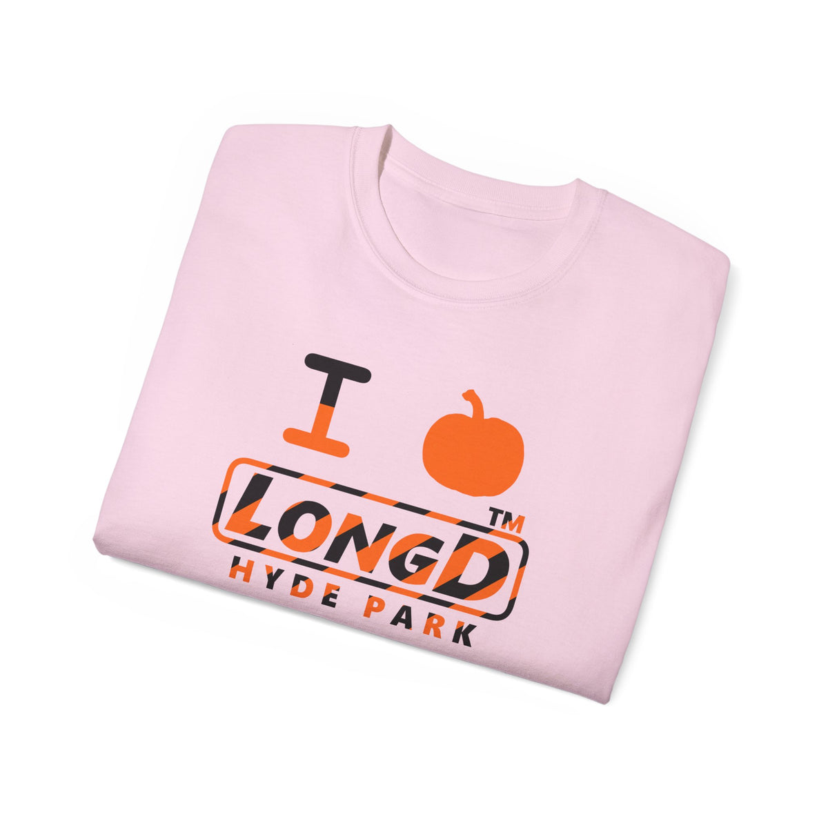 I pumpkin LongD Hyde Park positive 12-striped logo cotton tee