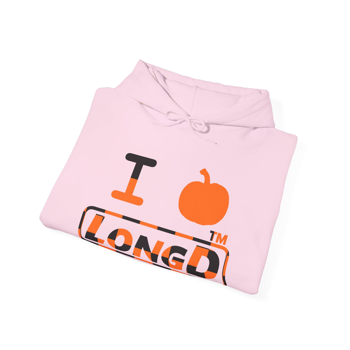 I pumpkin LongD Tag-domain positive checkered logo hoodie