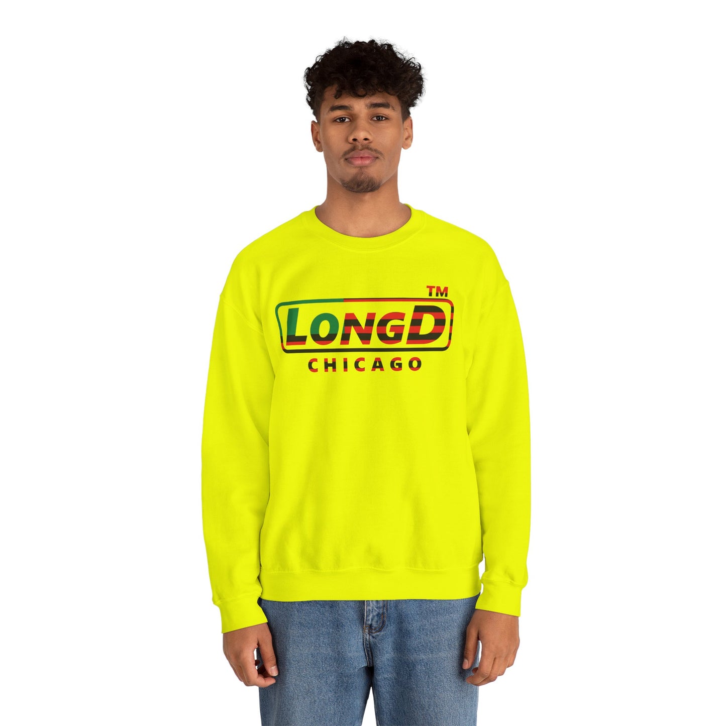 LongD positive flag Chicago logo crewneck sweatshirt (Juneteenth colors)