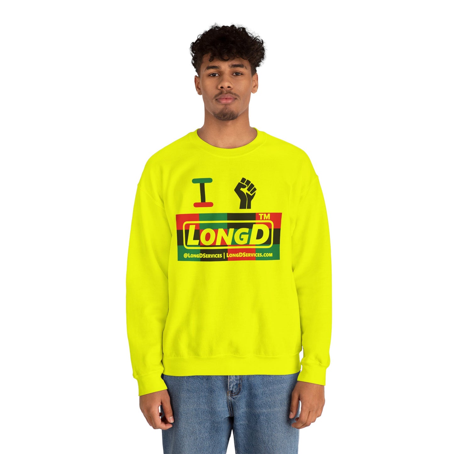 I fist LongD negative 3x4 tag-domain logo crewneck sweatshirt