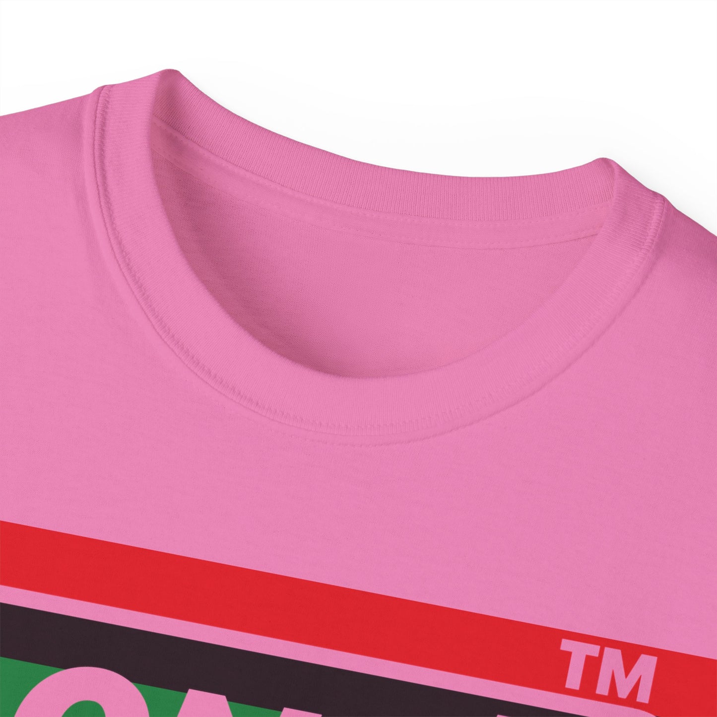 LongD negative horizontal 6-striped Hyde Park logo cotton tee (Juneteenth colors)