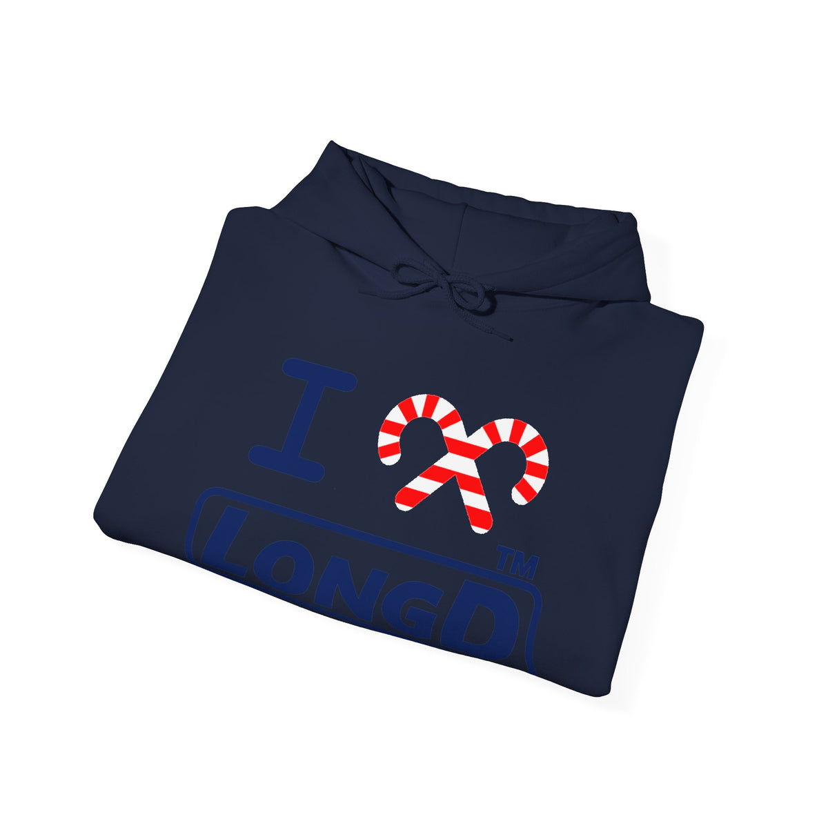 I candy cane LongD Tag-domain positive official basic navy front-back logo hoodie