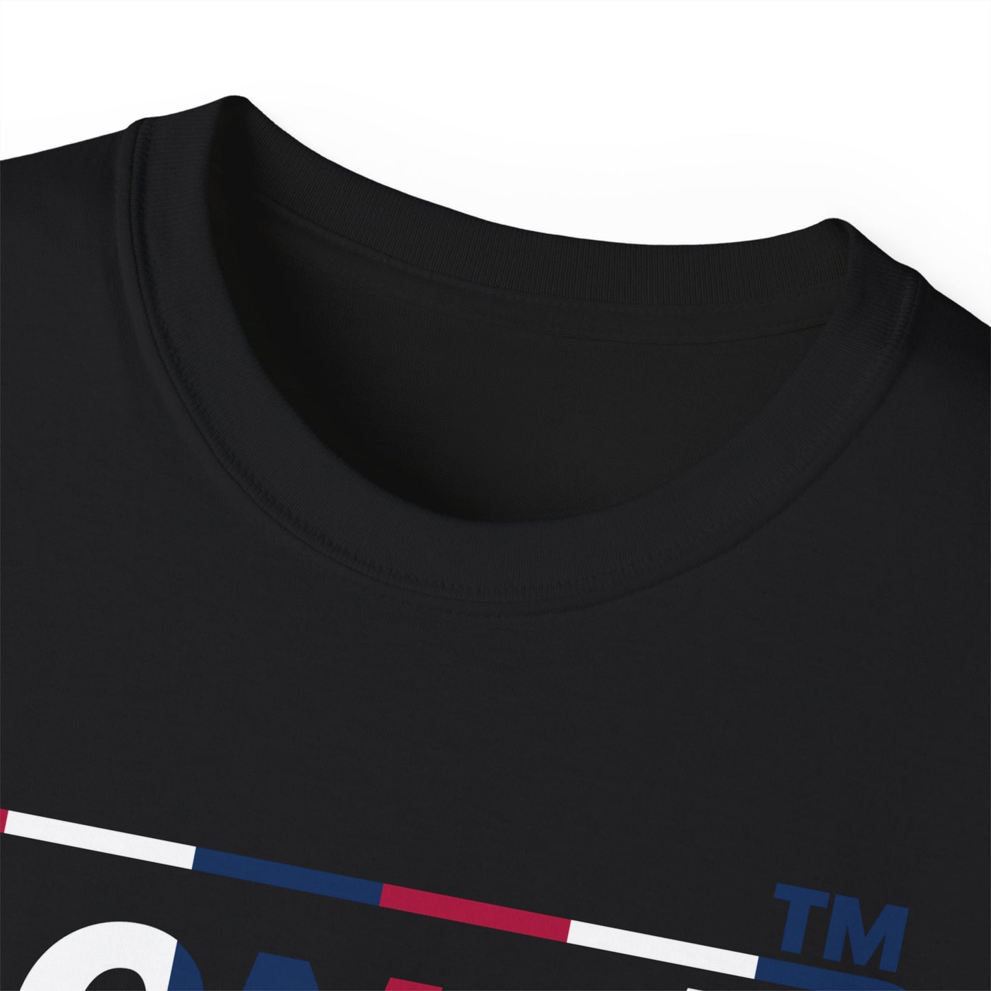 LongD positive vertical 6-striped Chicago logo cotton tee (patriotic colors)