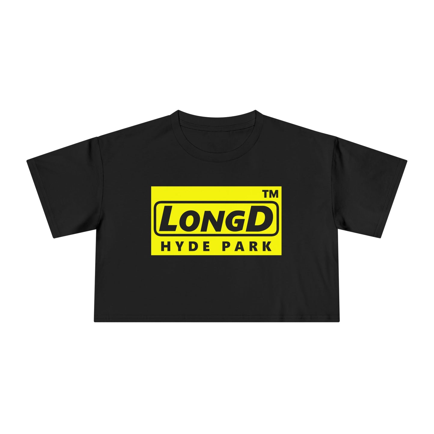 LongD Logo (Hyde Park negative alternate) Women's Crop Tee