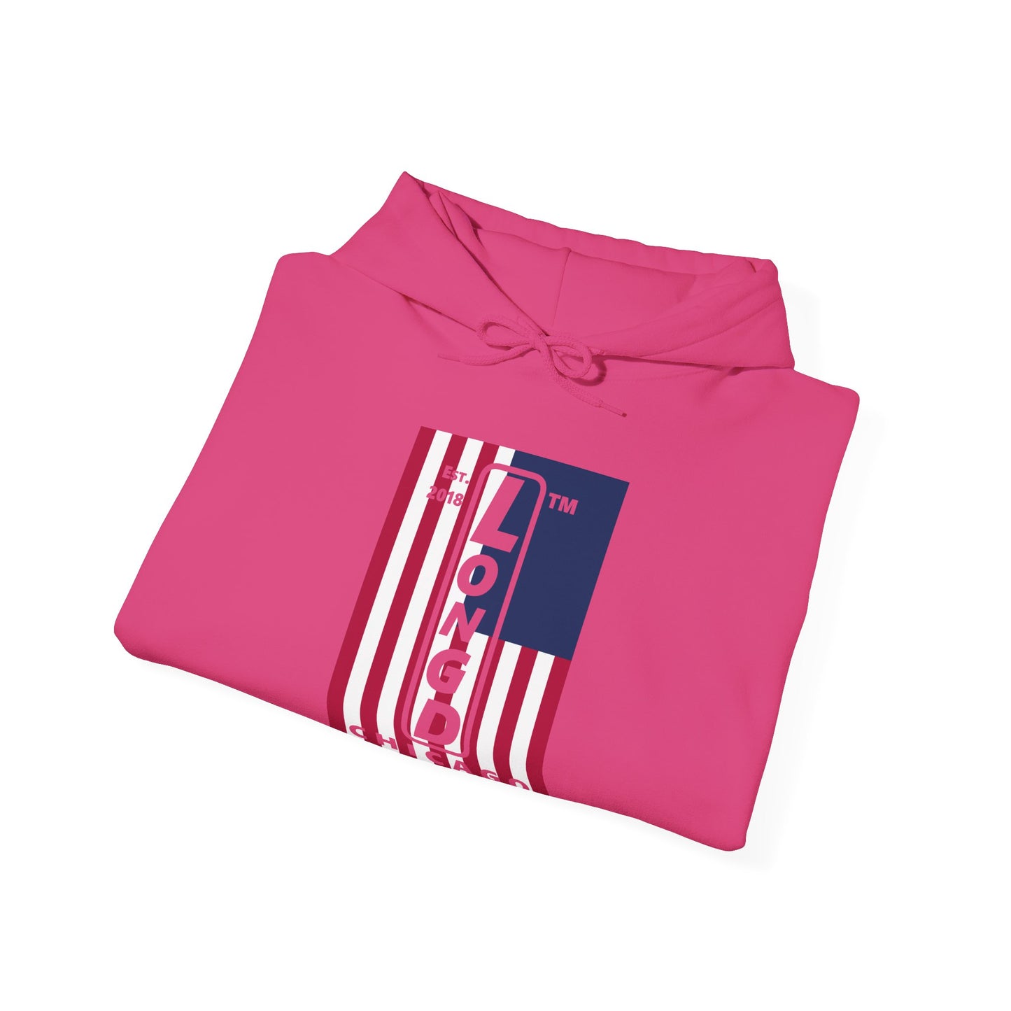 LongD® negative cropped flag upright Chicago logo hoodie