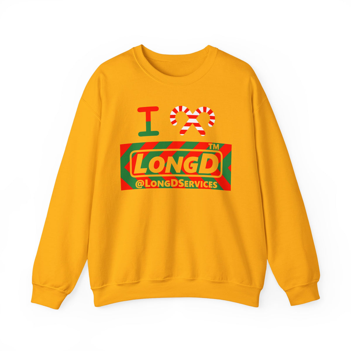 I candy cane LongD Tag negative leftward chevron logo crewneck sweatshirt