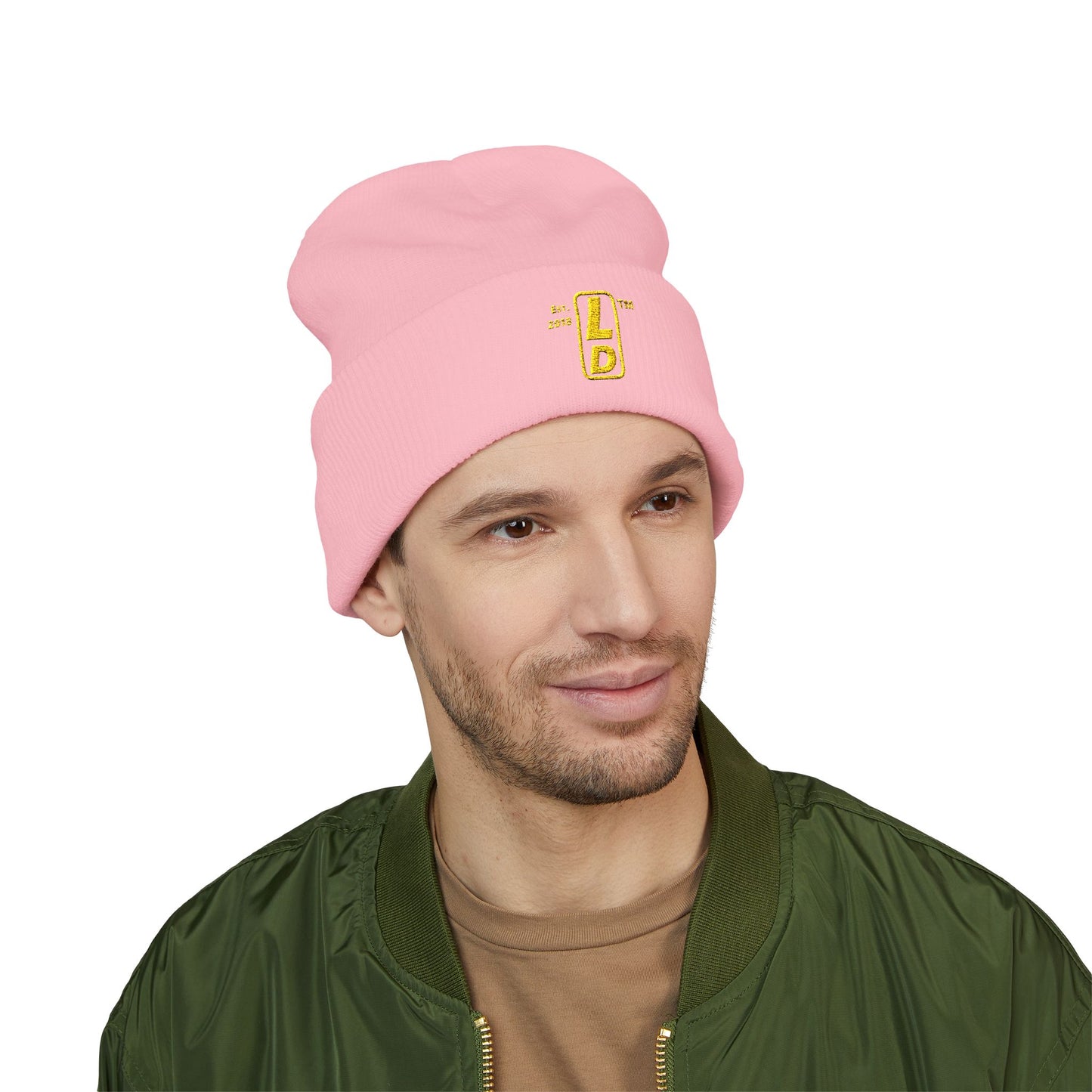 Embroidered Classic Cuffed Beanie reverse official basic logo upright initials
